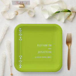 Citrus Green & Coastal Blue Wedding Pappteller