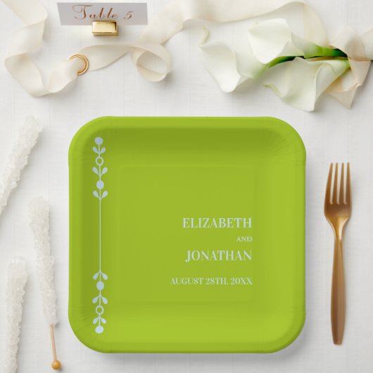 Citrus Green & Coastal Blue Wedding Pappteller (Hochzeit)