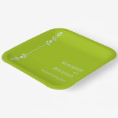 Citrus Green & Coastal Blue Wedding Pappteller (Gewinkelt)