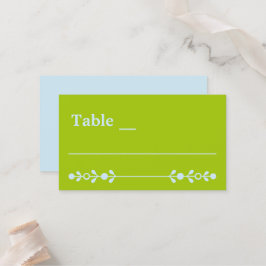 Citrus Green & Coastal Blue Wedding Platzkarte