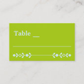 Citrus Green & Coastal Blue Wedding Platzkarte (Vorderseite)