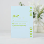 Citrus Green & Coastal Blue Wedding RSVP Karte (Stehend Vorderseite)