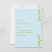 Citrus Green & Coastal Blue Wedding RSVP Karte (Vorderseite)