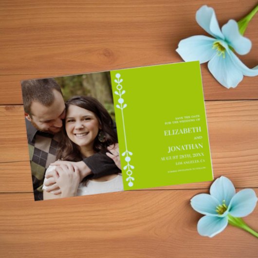Citrus Green & Coastal Blue Wedding Save The Date