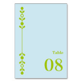Citrus Green & Coastal Blue Wedding Tischnummer (Rückseite)