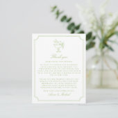 Citrus Green Double Frame  Wedding Thank You card Save The Date (Stehend Vorderseite)