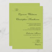 Citrus Green Elegant Chic Calligraphy Wedding Einladung (Vorne/Hinten)