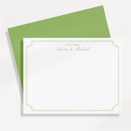 Citrus Green Elegant Minimalist Wedding Note Card Einladung