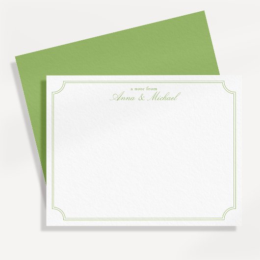 Citrus Green Elegant Minimalist Wedding Note Card Einladung