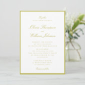 Citrus Green Framed Wedding Invitation Einladung (Stehend Vorderseite)