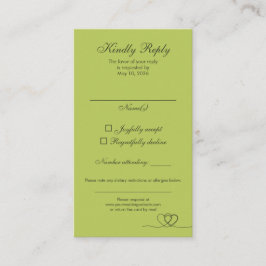 Citrus Green Modern Mix and Match Weddin RSVP Card Visitenkarte