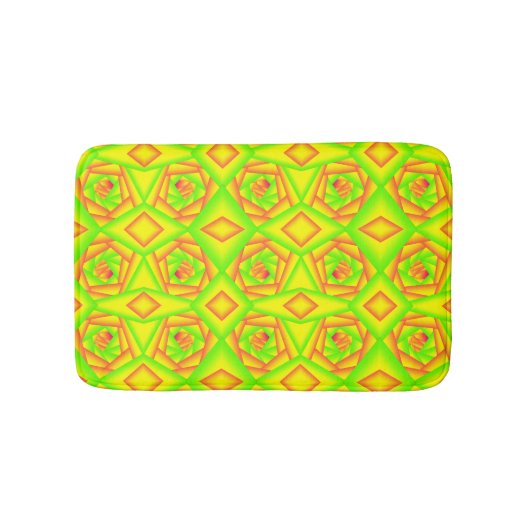 Citrus Green Orange Yellow Ombre Abstract Design Badematte (Vorderseite)