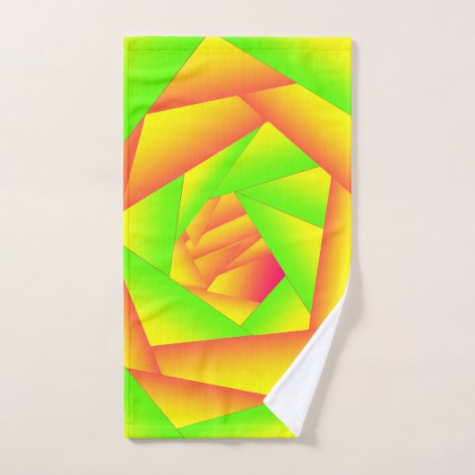 Citrus Green Orange Yellow Ombre Abstract Design Badhandtuch Set (Handtuch)