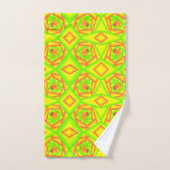 Citrus Green Orange Yellow Ombre Abstract Design Badhandtuch Set (Handtuch)