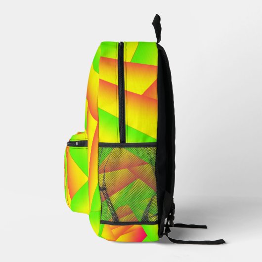 Citrus Green Orange Yellow Ombre Abstract Design Bedruckter Rucksack (Rechts)