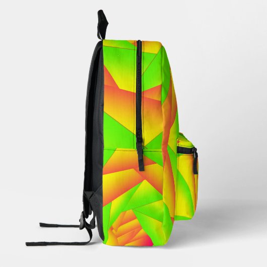 Citrus Green Orange Yellow Ombre Abstract Design Bedruckter Rucksack (Links)