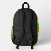 Citrus Green Orange Yellow Ombre Abstract Design Bedruckter Rucksack (Rückseite)