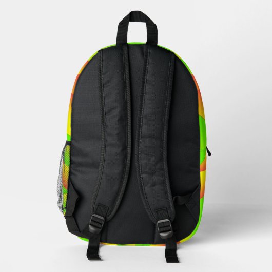 Citrus Green Orange Yellow Ombre Abstract Design Bedruckter Rucksack (Rückseite)