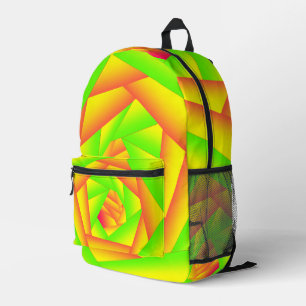 Citrus Green Orange Yellow Ombre Abstract Design Bedruckter Rucksack