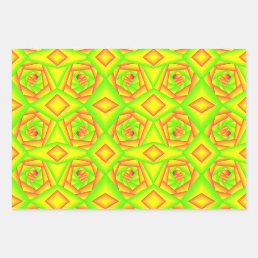 Citrus Green Orange Yellow Ombre Abstract Design Geschenkpapier Set (Vorderseite 2)