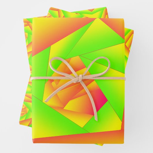 Citrus Green Orange Yellow Ombre Abstract Design Geschenkpapier Set (Beispiel)