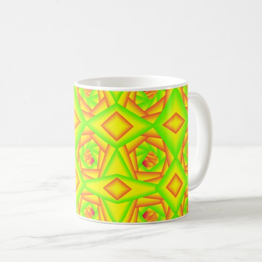 Citrus Green Orange Yellow Ombre Abstract Design Kaffeetasse (VorderseiteRechts)