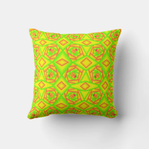 Citrus Green Orange Yellow Ombre Abstract Design Kissen