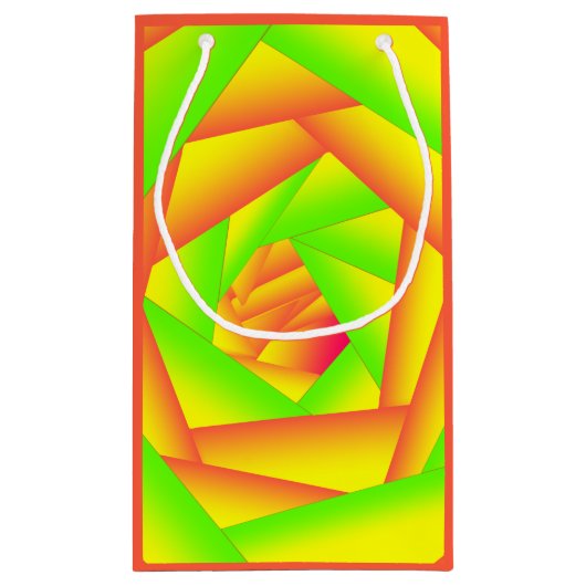 Citrus Green Orange Yellow Ombre Abstract Design Kleine Geschenktüte (Rückseite)