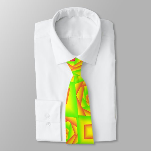 Citrus Green Orange Yellow Ombre Abstract Design Krawatte (Gebunden)