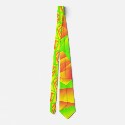 Citrus Green Orange Yellow Ombre Abstract Design Krawatte (Rückseite)
