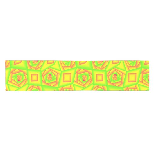 Citrus Green Orange Yellow Ombre Abstract Design Kurzer Tischläufer (Horizontal)