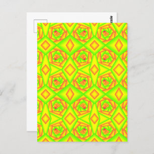 Citrus Green Orange Yellow Ombre Abstract Design Postkarte