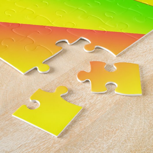 Citrus Green Orange Yellow Ombre Abstract Design Puzzle (Seite)