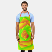 Citrus Green Orange Yellow Ombre Abstract Design Schürze (Getragen)