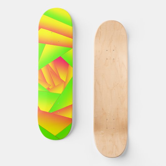 Citrus Green Orange Yellow Ombre Abstract Design Skateboard (Vorderseite)