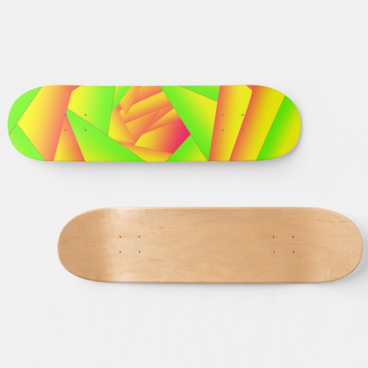 Citrus Green Orange Yellow Ombre Abstract Design Skateboard (Horizontal)