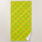 Citrus Green Orange Yellow Ombre Abstract Design Strandtuch (Vorderseite)