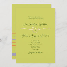 Citrus Green Photo QR Code Wedding Einladung