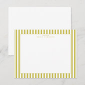 Citrus Green Striped Note Card Einladung (Vorne/Hinten)