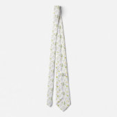 Citrus Green Wildflower Groomsmen Wedding Krawatte (Rückseite)