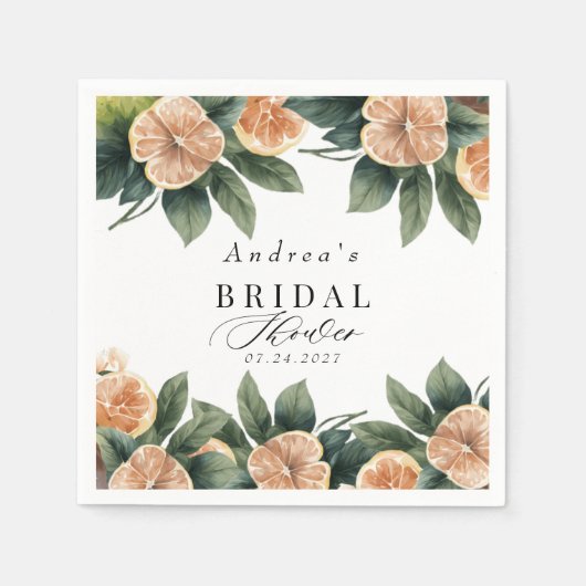 Citrus Greenery | Dusche Napkins Serviette (Vorderseite)