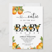 Citrus Greenery Elegant Orange Baby Shower Einladung (Vorderseite)