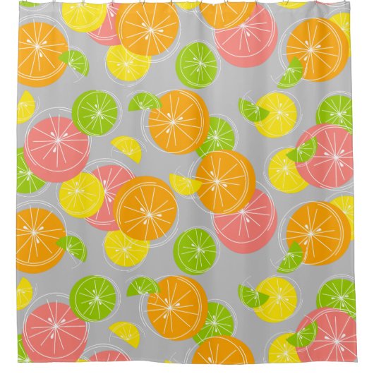 Citrus Group Weißer Duschvorhang (Vorderseite)