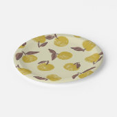 Citrus Grove-Rustic Fruit & Leaf In Earthy Tones Pappteller (Schrägansicht)