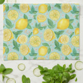 Citrus Grove Tile - Wasserfarbe Zitronen Botanisch Geschirrtuch (Gefaltet)
