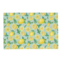 Citrus Grove Tile - Wasserfarbe Zitronen Botanisch