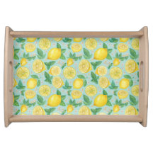 Citrus Grove Tile - Wasserfarbe Zitronen Botanisch
