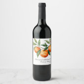 Citrus Hochzeit | Mediterrane Orange Weinetikett (Vorderseite)