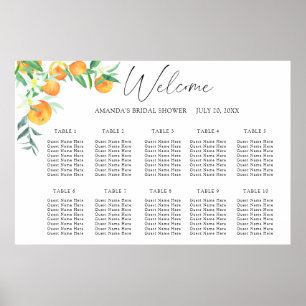 CITRUS Hochzeitskarte für Wasserfarben Poster