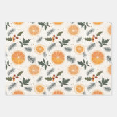 Citrus, Holly and Pine Needles Gemütliche Weihnach Geschenkpapier Set (Vorderseite 3)